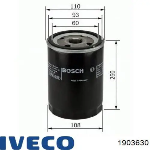 Масляний фільтр двигуна Iveco 1903630 ціна, від 50.90 USD