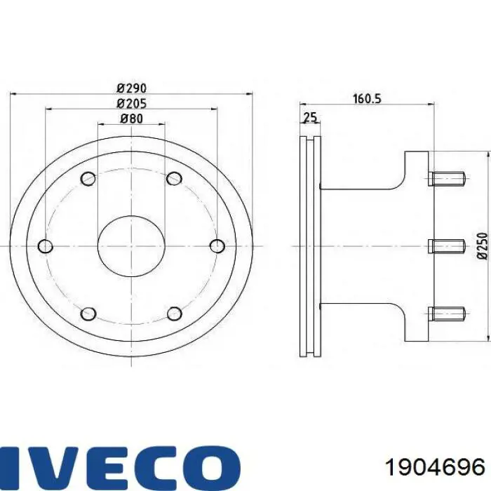 Купити 1904696 Iveco Ремкомплект шкворня поворотного кулака