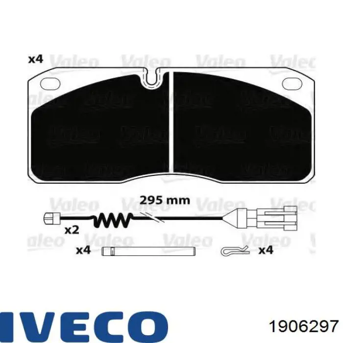 Купити 1906297 Iveco Колодки гальмівні передні, дискові