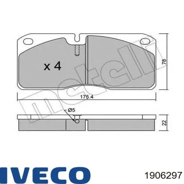 Гальмівні колодки Iveco 1906297 ціна, від 43.63 USD