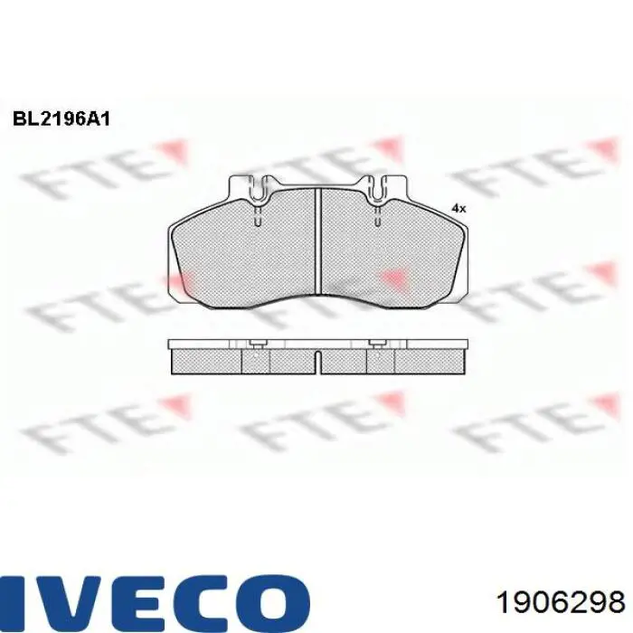 1906298 Iveco Передні гальмівні колодки
