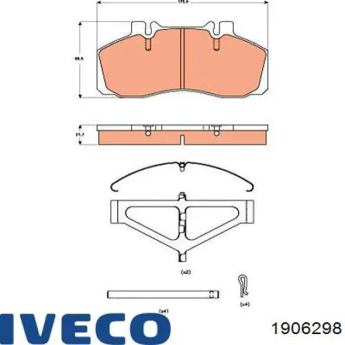 Гальмівні колодки Iveco 1906298 ціна, від 48.48 USD