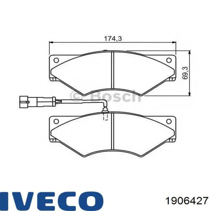 Купити 1906427 Iveco Колодки гальмівні передні, дискові