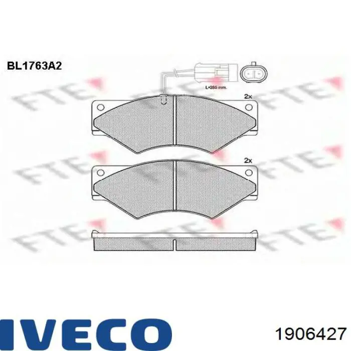 Передні тормозні колодки 1906427 Iveco