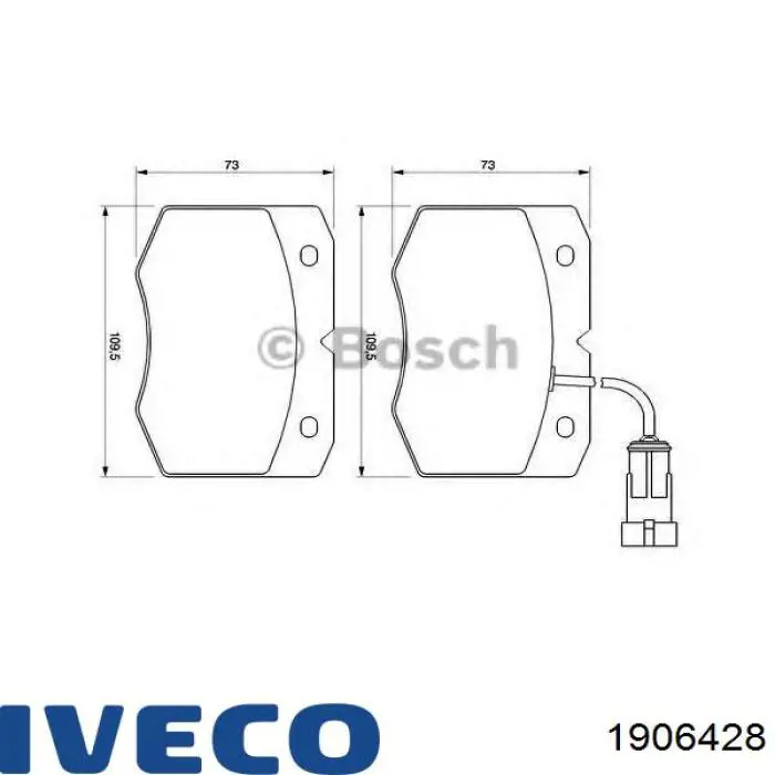 Купити 1906428 Iveco Колодки гальмівні передні, дискові