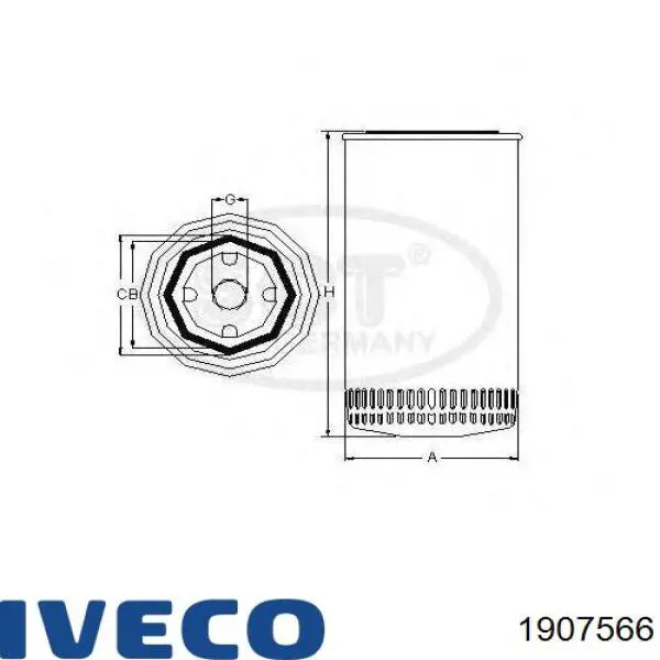 Масляний фільтр 1907566 Iveco