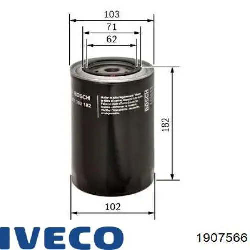 Масляний фільтр двигуна Iveco 1907566 ціна, від 8.98 USD