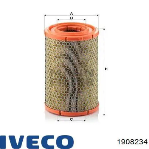 Елемент повітряного фільтра Iveco 1908234 ціна, від 15.14 USD