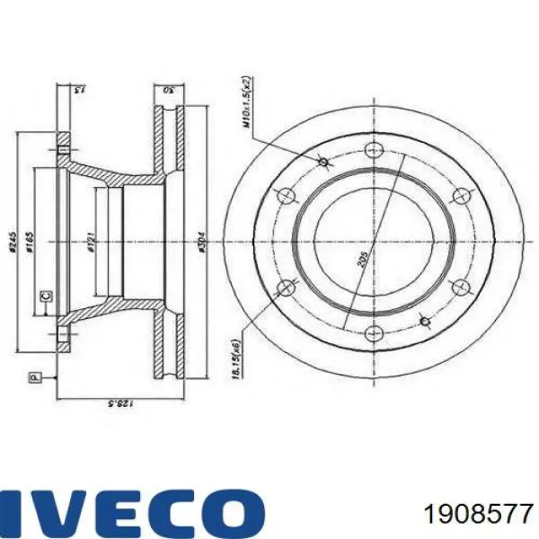 1908577 Iveco Гальмо дискове переднє