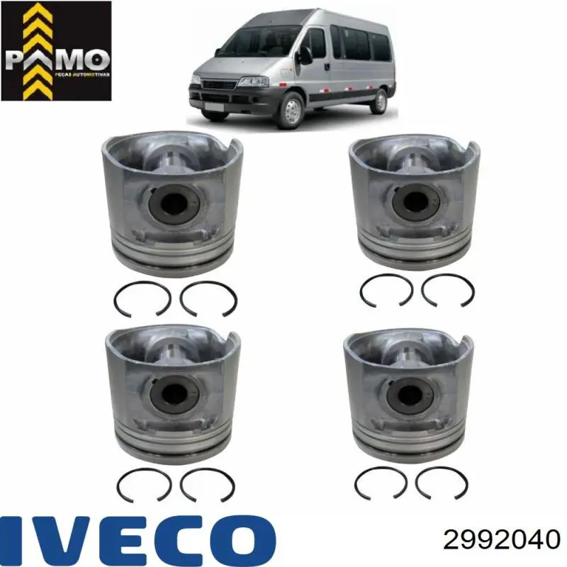 Поршень в комплекті на 1 циліндр, STD 2992040 Iveco