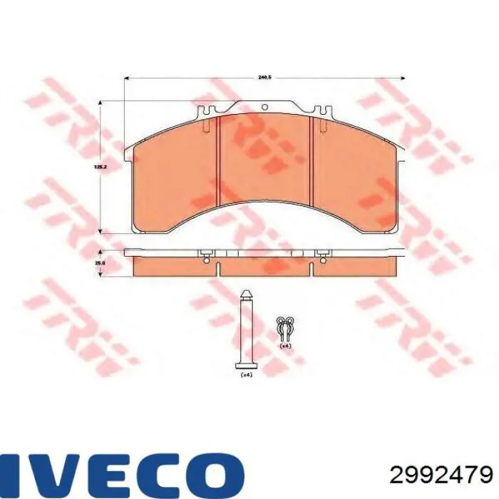 2992479 Iveco Передні гальмівні колодки