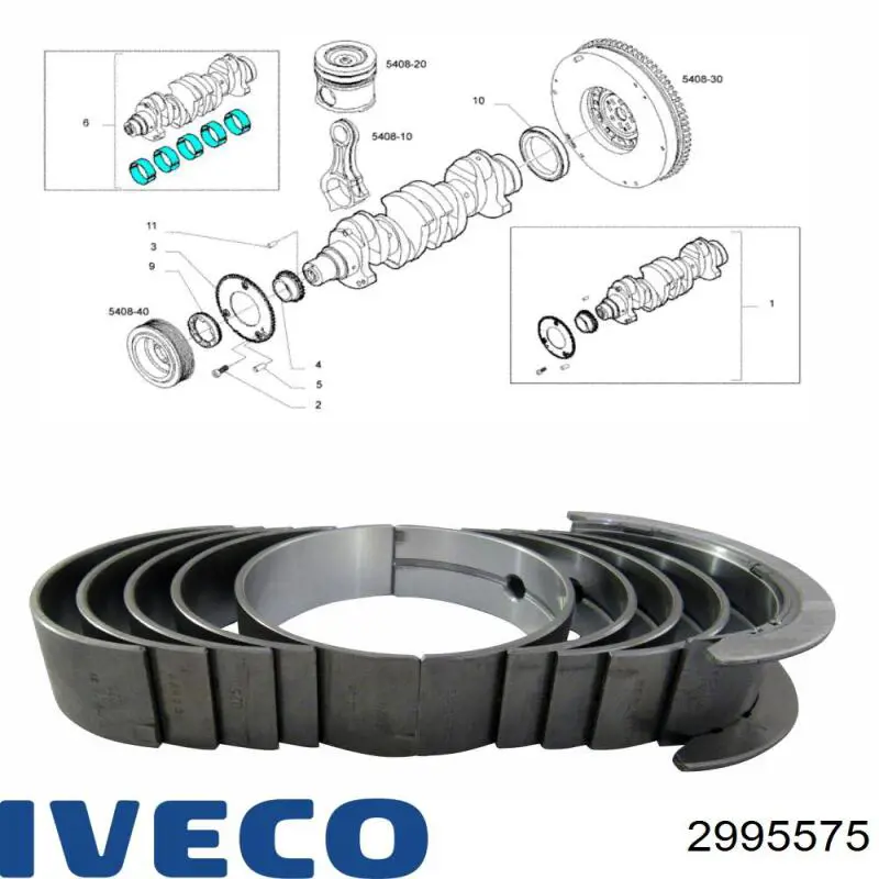 2995575 Iveco Комплект підшипників ковзання коленвалу