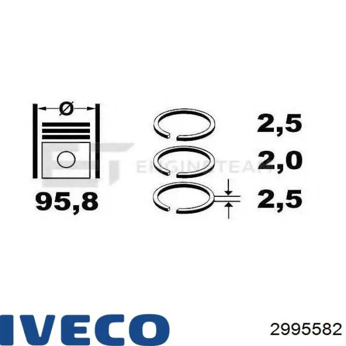 2995582 Iveco Кільця поршневі на 1 циліндр, STD.