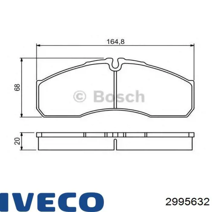 Колодки гальмівні передні, дискові 2995632 Iveco