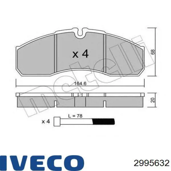 2995632 Iveco Передні гальмівні колодки