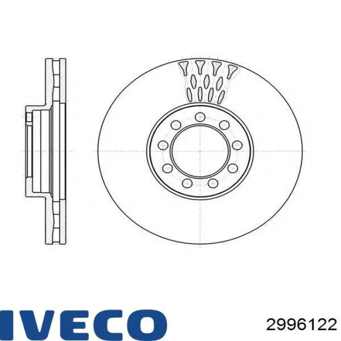Диск гальмівний передній Iveco 2996122