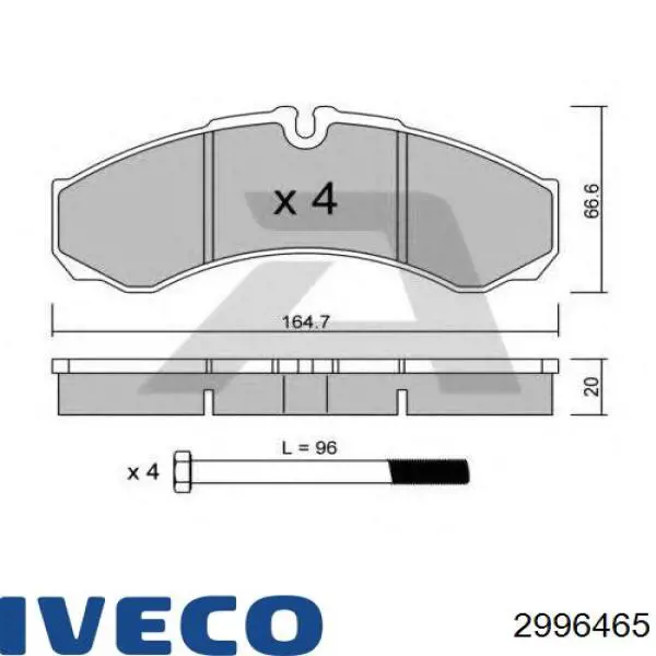 Колодки гальмові задні, дискові 2996465 Iveco