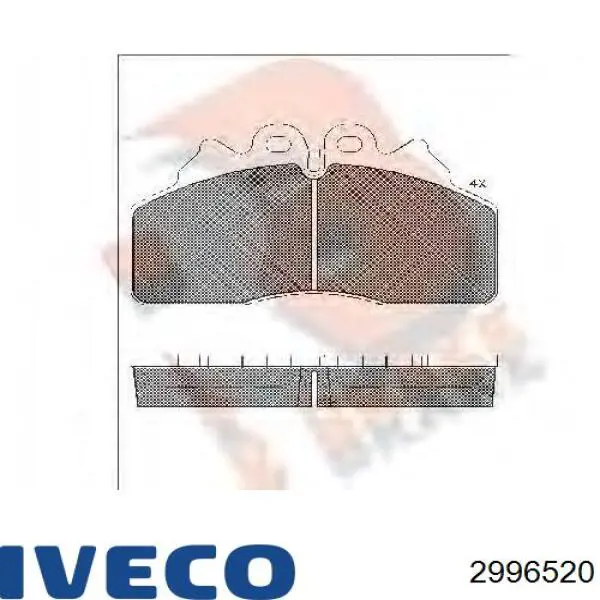 Задні гальмівні колодки Iveco 2996520 ціна, від 70.53 USD