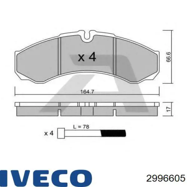 Колодки гальмівні передні, дискові 2996605 Iveco