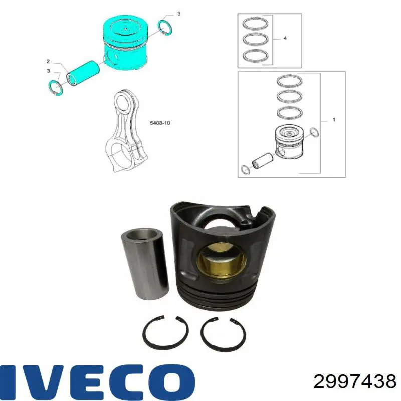 Поршень в комплекті на 1 циліндр, STD 007PI00147000 Mahle Original