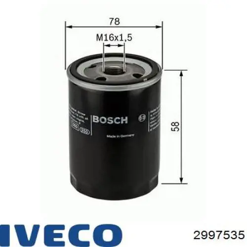 Фільтр стисненого повітря Iveco 2997535 ціна, від 16.01 USD