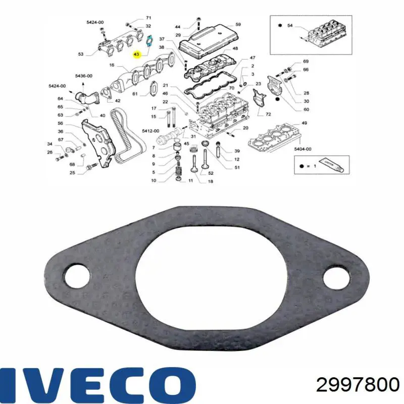 Прокладка випускного колектора Iveco 2997800 ціна, від 1.03 USD