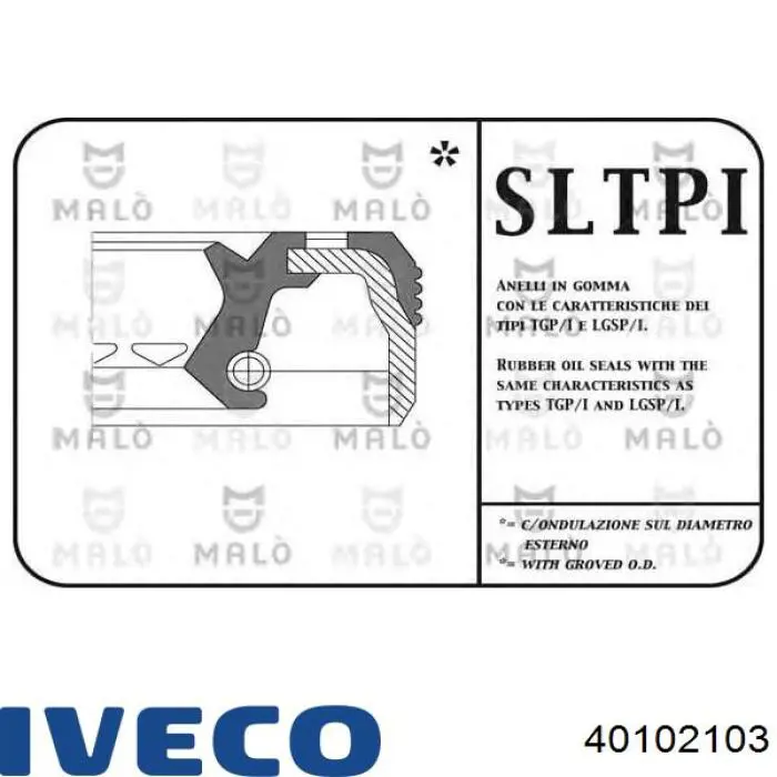 Сальник передньої маточини Iveco 40102103 ціна, від 41.07 USD