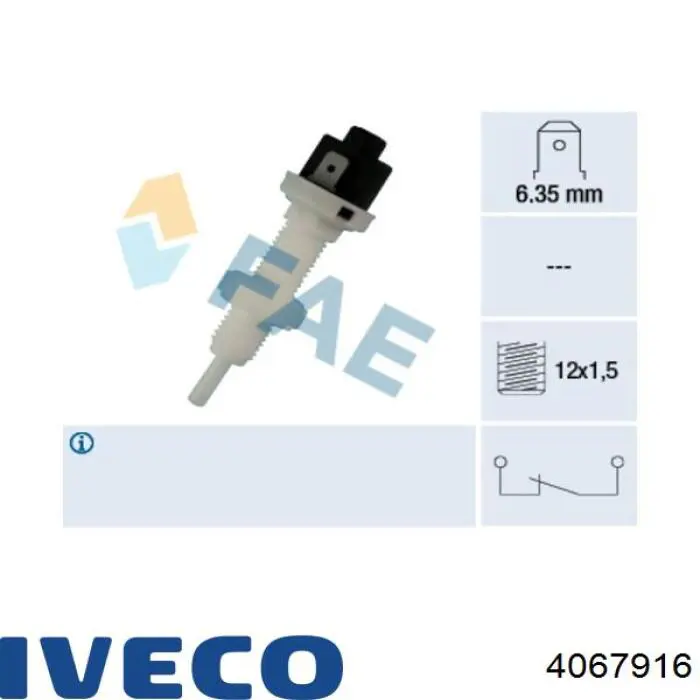 Кнопка стоп-сигналу Iveco 4067916 ціна, від 3.20 USD