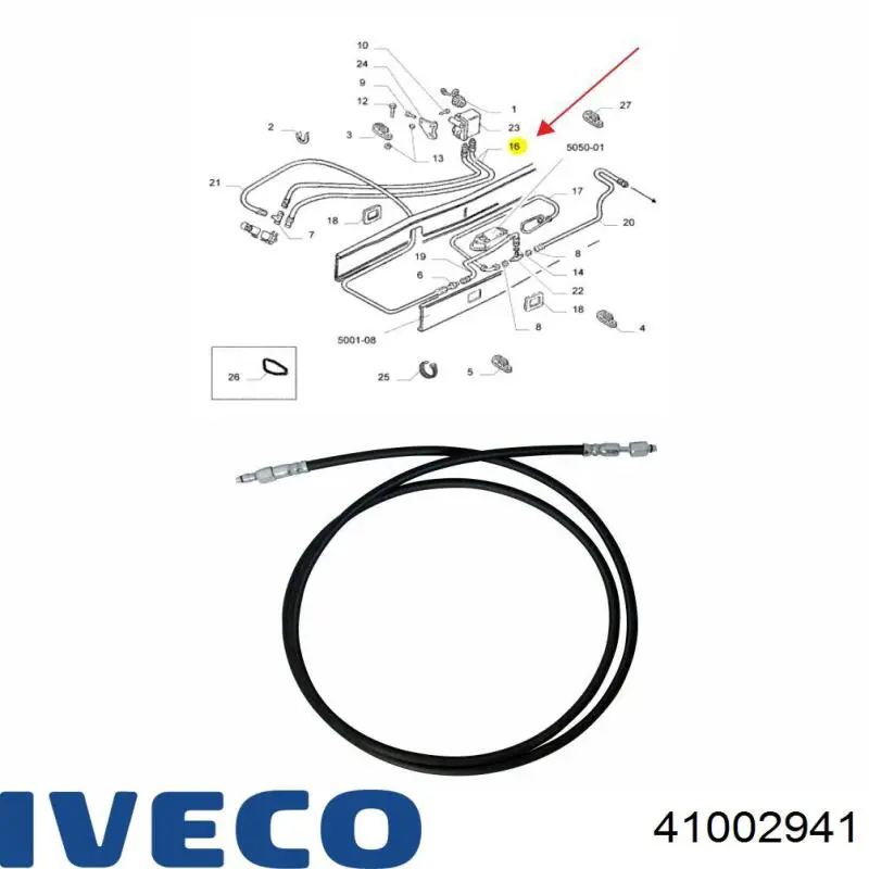 41002941 Iveco Шланг для перекидача кабіни