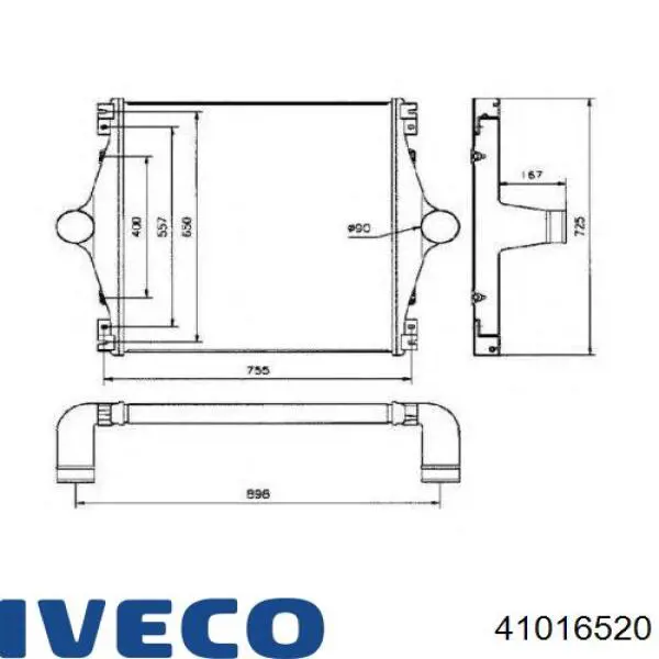 Радіатор интеркуллера 41016520 Iveco