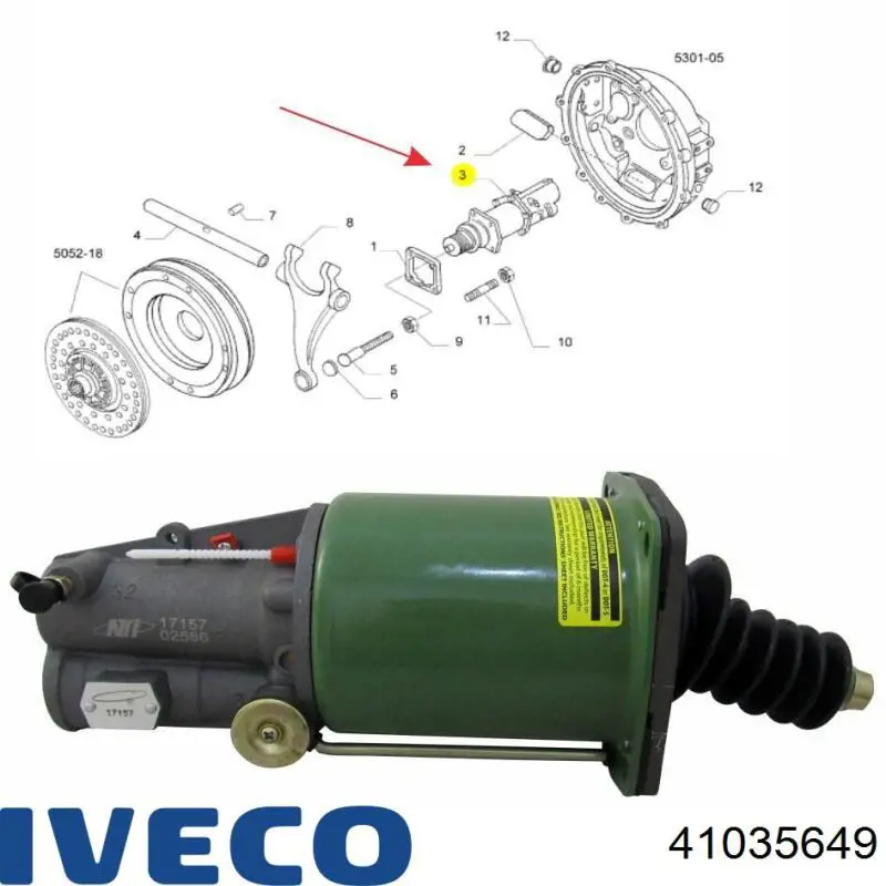 41035649 Iveco Підсилювач (циліндр головний) приводу управління зчепленням