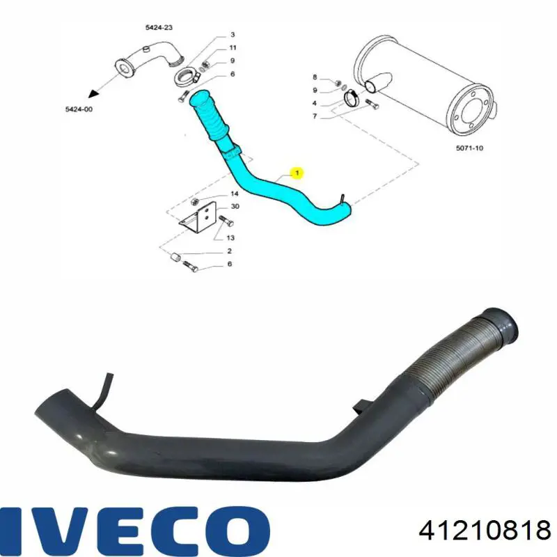 41210818 Iveco Штани глушника передні