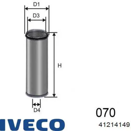 Фільтр повітряний насосу подачі вторинного повітря Iveco 41214148
