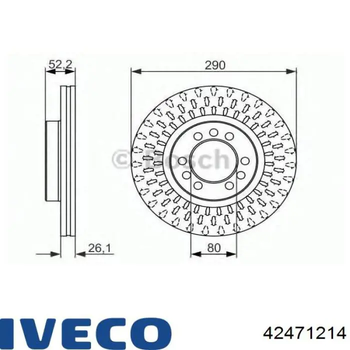 42471214 Iveco диск гальмівний передній