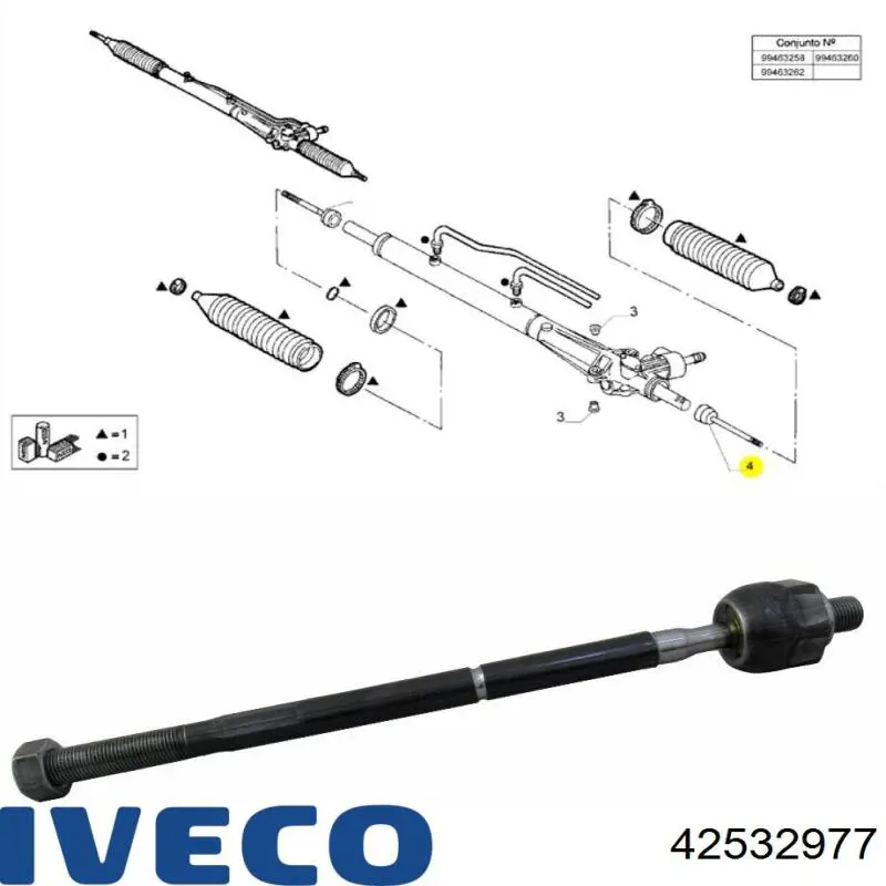 Тяга рульова поперечна Iveco 42532977 ціна, від 10.95 USD
