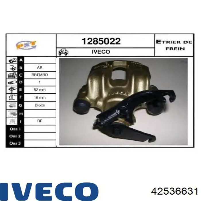 42536631 Iveco Супорт гальмівний передній правий