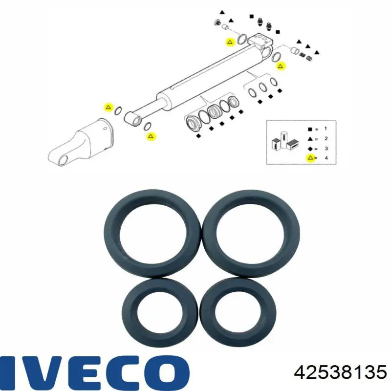 Циліндр перекидання кабіни 42538135 Iveco