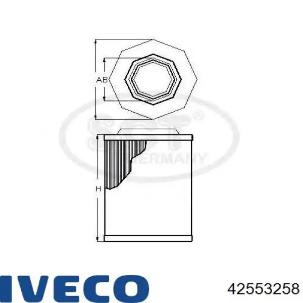 Повітряний фільтр 42553258 Iveco