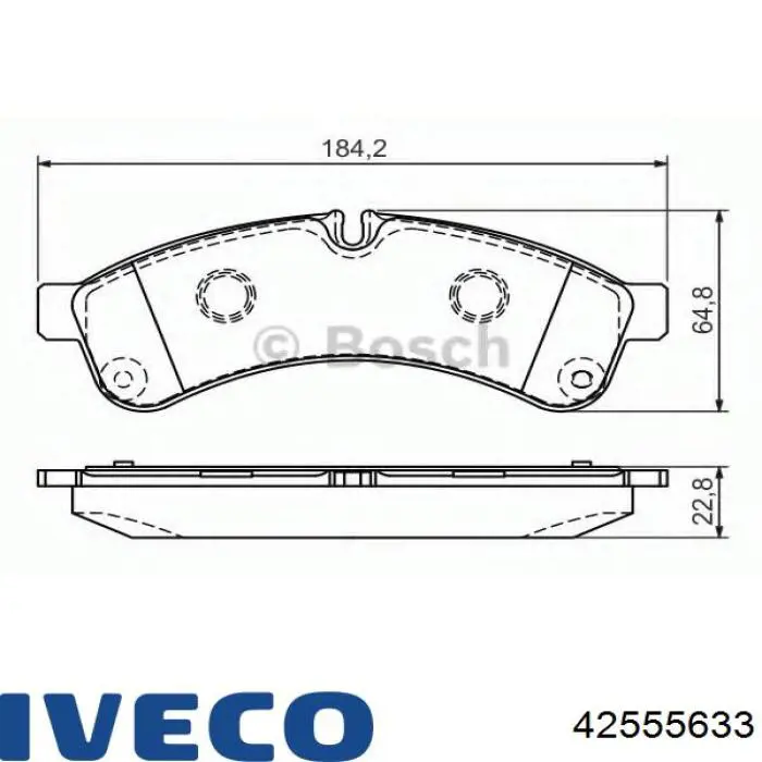 42555633 Iveco Колодки гальмівні задні, дискові