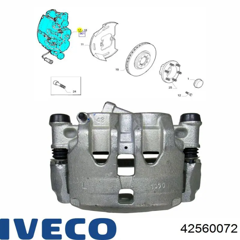 Супорт гальмівний передній лівий Iveco 42560072 ціна, від 57.60 USD