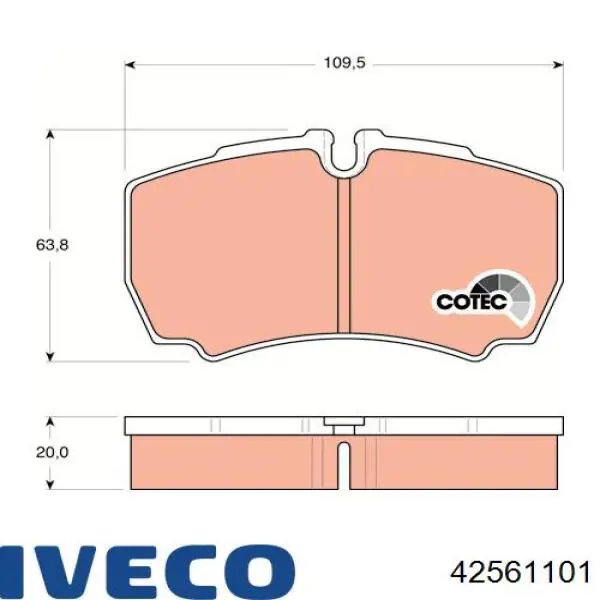 Задні гальмівні колодки Iveco 42561101 ціна, від 21.29 USD