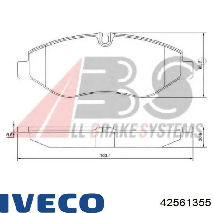 Передні тормозні колодки 42561355 Iveco