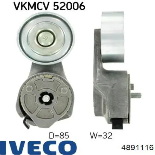 4891116 Iveco Натяжна планка поліклинового ременя