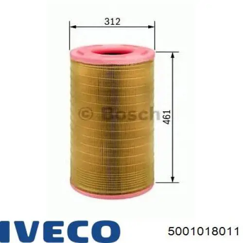 Елемент повітряного фільтра Iveco 5001018011 ціна, від 40.07 USD