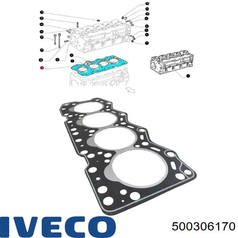 Прокладка ГБЦ Fiat/Alfa/Lancia 0500306170 ціна, від 25.40 USD