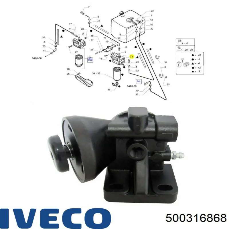 Кришка корпусу паливного фільтра Iveco 500316868 ціна, від 55.96 USD