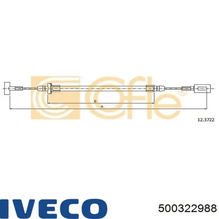 500322988 Iveco Трос ручного гальма передній