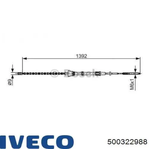 Трос стоянкового гальма передній Iveco 500322988 ціна, від 11.72 USD