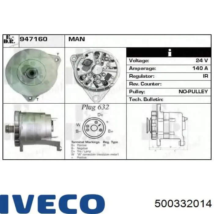 Купити 500332014 Iveco Генератор