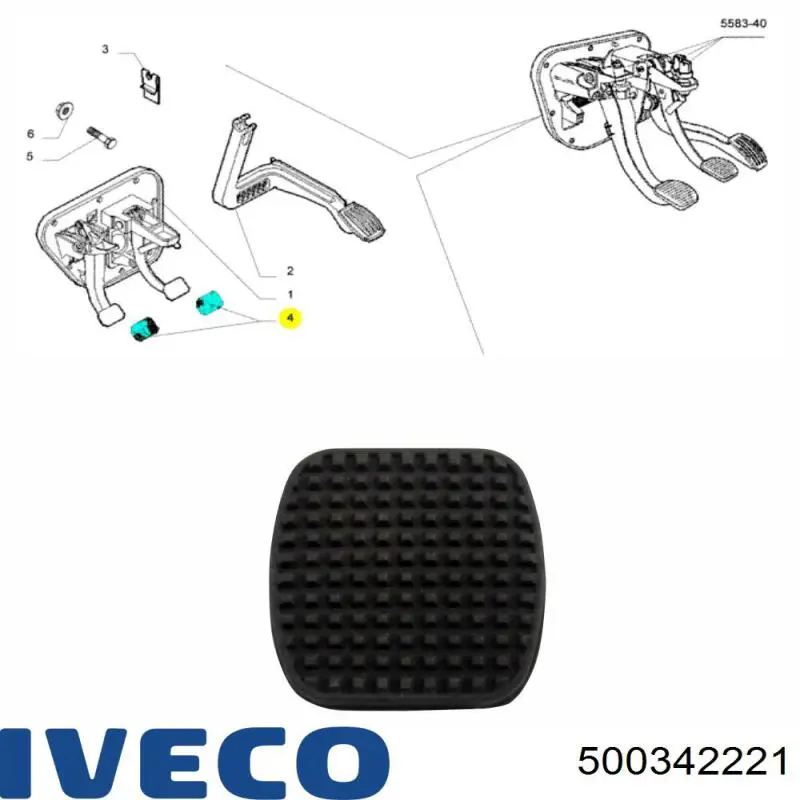 Накладка педалі гальма Iveco 500342221 ціна, від 3.67 USD